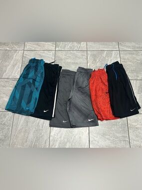 Nike Youth Large Shorts Bundle 6 Pair Dri-Fit Athletic Lot